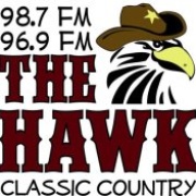 98.7 The Hawk - KHKM Logo