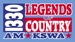 Legends of Country 1330 AM - KSWA Logo